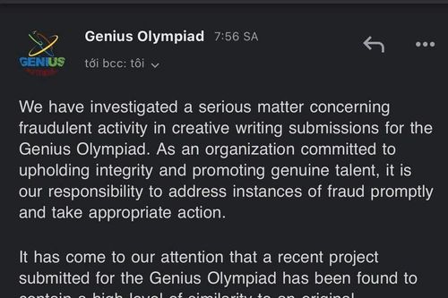 Lùm xùm quanh cuộc thi Genius Olympiad: Ban tổ chức sẽ thu hồi giải thưởng