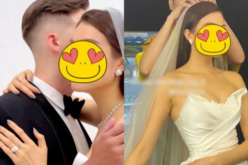 Á hậu Vbiz tung ảnh cưới, danh tính chú rể gây bất ngờ