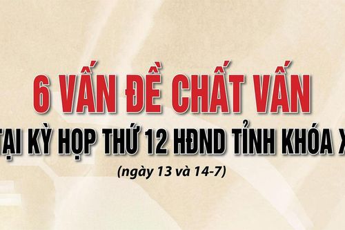 6 vấn đề chất vấn tại kỳ họp 12 HĐND tỉnh khóa X ngày 13 và 14-7