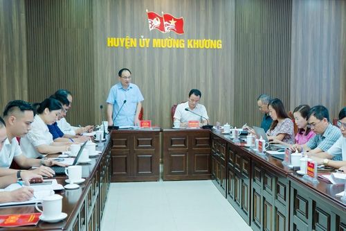 Ban Nội chính Tỉnh ủy làm việc với Ban Thường vụ Huyện ủy Mường Khương về công tác phòng chống tham nhũng