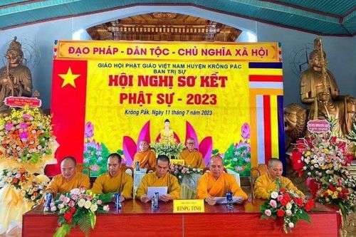Đắk Lắk: Ban Trị sự GHPGVN H.Krông Pắc tổ chức hội nghị sơ kết hoạt động Phật sự năm 2023