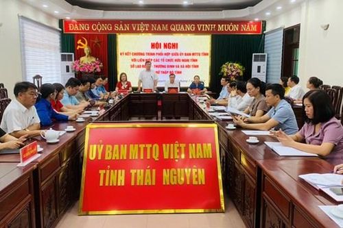 MTTQ tỉnh Thái Nguyên ký kết 3 Chương trình phối hợp với 3 Sở, Ngành