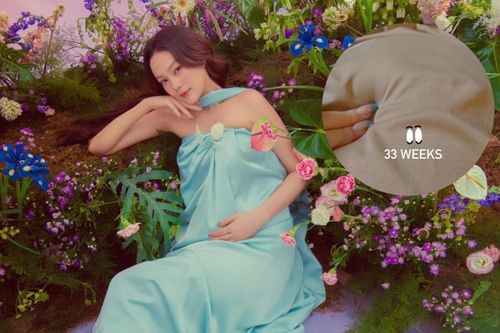 Minh Hằng khoe cận bụng bầu 33 tuần tuổi, khoảnh khắc đặc biệt gây chú ý