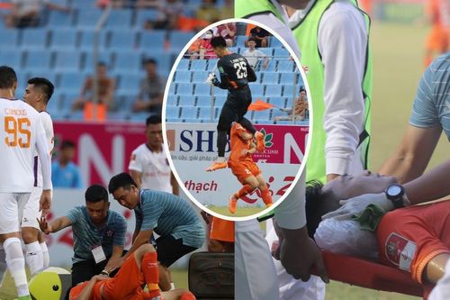 Va chạm kinh hoàng ở V-League: Cầu thủ Đà Nẵng vào viện sau khi lĩnh trọn đầu gối của thủ môn đối phương