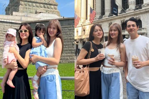Phạm Quỳnh Anh gặp gỡ Đông Nhi ở Mỹ, visual 'thế lực nhí' gây bão