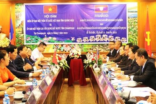 Ủy ban MTTQ Việt Nam tỉnh Quảng Ngãi thăm, làm việc tại tỉnh Champasak - Lào