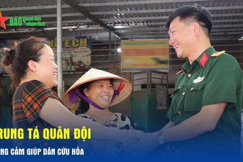 Trung tá quân đội dũng cảm giúp dân cứu hỏa