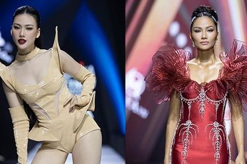 Bùi Quỳnh Hoa catwalk lùi, H'hen Niê vẫn thần thái dù bị vấp váy