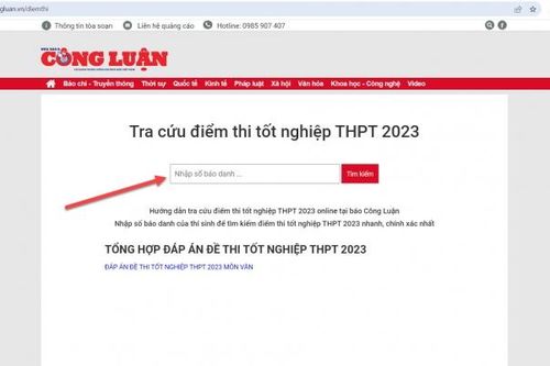 Hướng dẫn Tra cứu điểm thi tốt nghiệp THPT 2023 trên Báo Nhà báo & Công luận