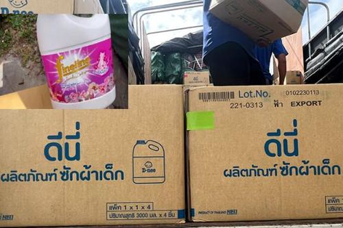 An Giang: Bắt xe tải chở số lượng lớn nước giặt, quần áo nghi nhập lậu
