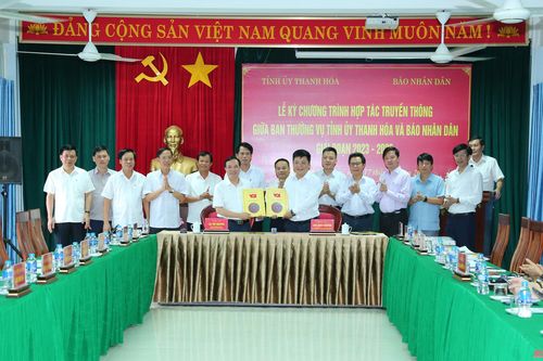 Ký kết chương trình phối hợp công tác tuyên truyền giữa Ban Thường vụ Tỉnh ủy Thanh Hóa và Báo Nhân Dân giai đoạn 2023- 2025