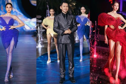 Hoa hậu Bảo Ngọc catwalk trên nước, Á hậu Ngọc Hằng mở màn ấn tượng BST của NTK Hoàng Minh Hà
