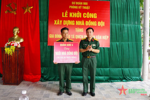 Sư đoàn 968 (Quân khu 4) xây dựng 'Nhà đồng đội' tặng quân nhân