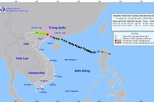 Cập nhật bão số 1: Đến 16 giờ chiều nay, bão đi sâu vào đất liền và suy yếu