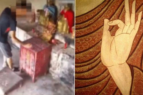 Gã đàn ông vào chùa trộm tiền công đức, nói lý do khiến ai nấy 'cười sặc'