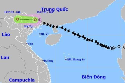 Bão số 1 đã suy yếu thành áp thấp nhiệt đới, từ chiều tối nay đến 19/7 Bắc Bộ mưa lớn
