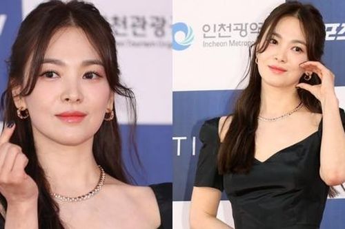 Song Hye Kyo trắng bật tông trên thảm đỏ Rồng Xanh, nổi trội dù qua cam thường