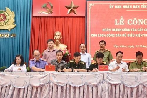 Bạc Liêu công bố hoàn thành cấp 100% căn cước công dân