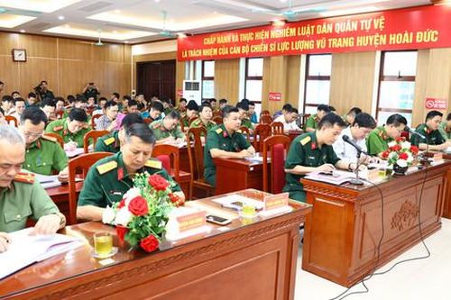 Hoài Đức sơ kết công tác phối hợp giữa Ban Chỉ huy Quân sự huyện và Công an huyện