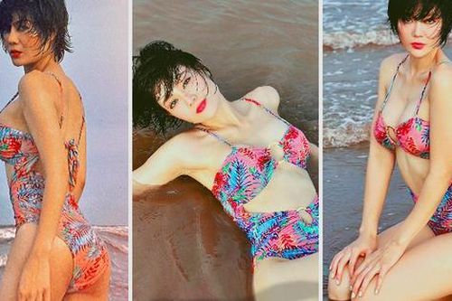Thoát vai Luyến 'lươn' cửu vạn, Thanh Hương gợi ý diện bikini hoa lá sặc sỡ