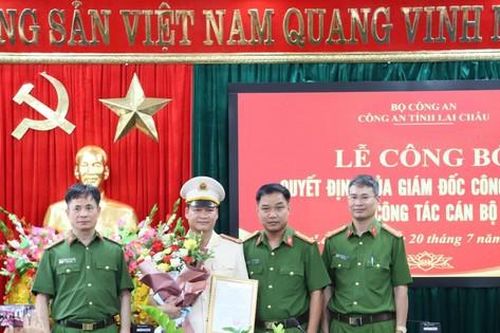 Công an tỉnh Lai Châu công bố quyết định về công tác cán bộ