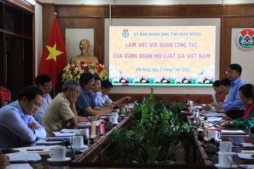 Đảng đoàn Hội Luật gia Việt Nam làm việc tại tỉnh Đắk Nông: Quan tâm, củng cố kiện toàn tổ chức của Hội Luật gia tỉnh