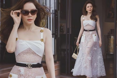 Lý Nhã Kỳ khoe trọn dáng vóc tuổi 41 với váy ren mỏng tang khiến fan 'đỏ mắt'