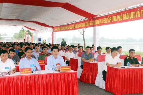 Vĩnh Phúc: Diễn tập ứng phó bão, lụt và tìm kiếm cứu nạn năm 2023 tại huyện Vĩnh Tường