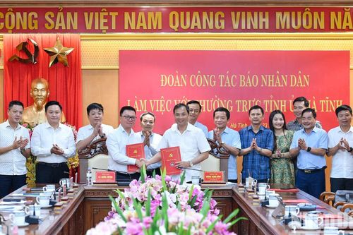 Báo Nhân Dân và tỉnh Hà Tĩnh ký kết chương trình phối hợp tuyên truyền giai đoạn 2023-2025