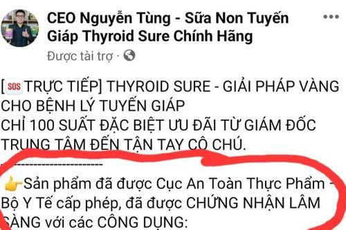 Cảnh giác với quảng cáo sữa Thyroid sure: Bài 2 - 'Mượn danh' cả Cục An toàn thực phẩm