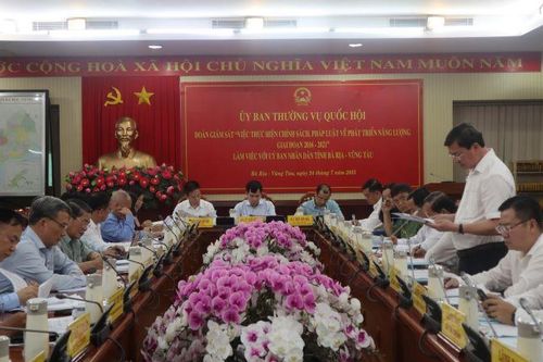 Đoàn giám sát của Ủy ban Thường vụ Quốc hội làm việc tại Bà Rịa-Vũng Tàu