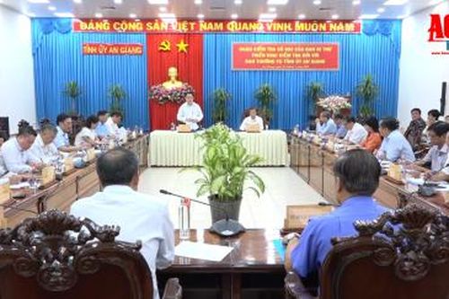 Đoàn kiểm tra Trung ương làm việc với Ban Thường vụ Tỉnh ủy An Giang