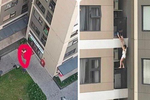 Rơi từ tầng cao chung cư xuống đất, sống sót nhờ đệm hơi