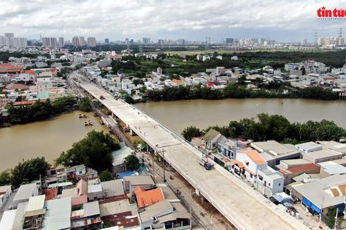 Cận cảnh cầu Long Kiểng (TP Hồ Chí Minh) sắp hoàn thành sau 22 năm triển khai
