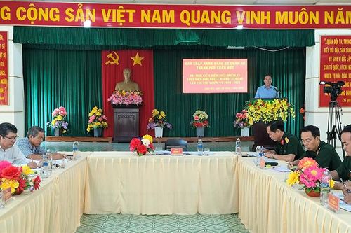 Đảng ủy Quân sự TP. Châu Đốc kiểm điểm giữa nhiệm kỳ thực hiện Nghị quyết Đại hội Đảng bộ thành phố lần thứ XIII