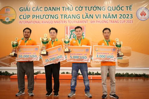 Giải Cờ tướng các danh thủ quốc tế: Kỳ vương Tưởng Xuyên đoạt cúp vô địch
