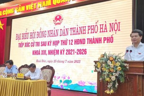 Cử tri huyện Hoài Đức kiến nghị tiếp tục thực hiện dự án nạo vét lòng sông Đáy