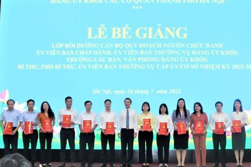 Hà Nội: 227 cán bộ nguồn quy hoạch cấp ủy hoàn thành chương trình bồi dưỡng
