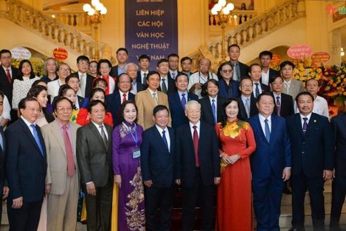 Tổng Bí thư Nguyễn Phú Trọng dự Lễ kỷ niệm 75 năm thành lập Liên hiệp các Hội Văn học nghệ thuật Việt Nam