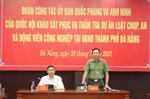 Khảo sát phục vụ thẩm tra dự án Luật Công nghiệp quốc phòng, an ninh và động viên công nghiệp