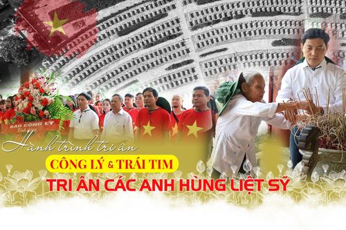 Hành trình 'Công lý và trái tim' tri ân các anh hùng liệt sỹ