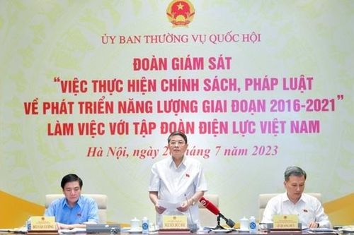 Phó Chủ tịch Quốc hội Nguyễn Đức Hải chủ trì cuộc làm việc của Đoàn giám sát về năng lượng với Tập đoàn Điện lực Việt Nam
