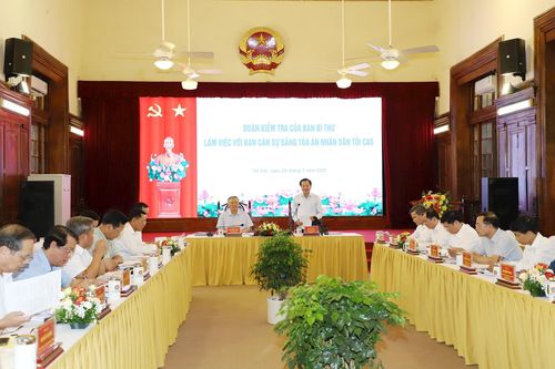 Đoàn kiểm tra số 892 của Ban Bí thư làm việc với Ban cán sự đảng TANDTC