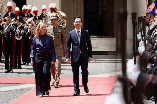 Thủ tướng Italia chủ trì lễ đón trang trọng Chủ tịch nước Võ Văn Thưởng