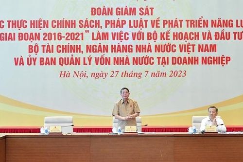 Phó Chủ tịch Quốc hội Nguyễn Đức Hải chủ trì làm việc với 2 Bộ, Ngân hàng Nhà nước và Ủy ban Quản lý vốn Nhà nước tại doanh nghiệp