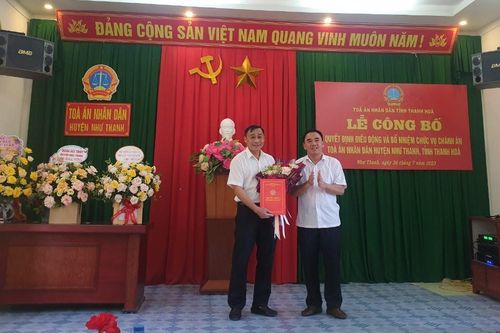 Bổ nhiệm Chánh án TAND huyện Như Thanh