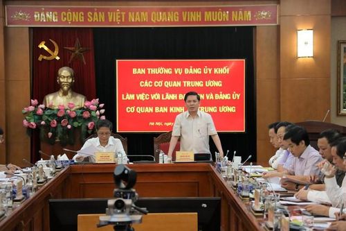 Tăng cường phối hợp giữa Đảng ủy Khối và Ban Kinh tế Trung ương