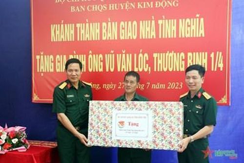 Ban CHQS huyện Kim Động khánh thành, bàn giao nhà tình nghĩa