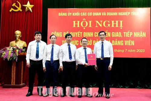 Hội nghị công bố quyết định chuyển giao, tiếp nhận tổ chức cơ sở đảng và đảng viên