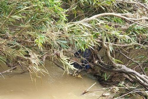 Thi thể người đàn ông mắc vào cành cây dưới suối
